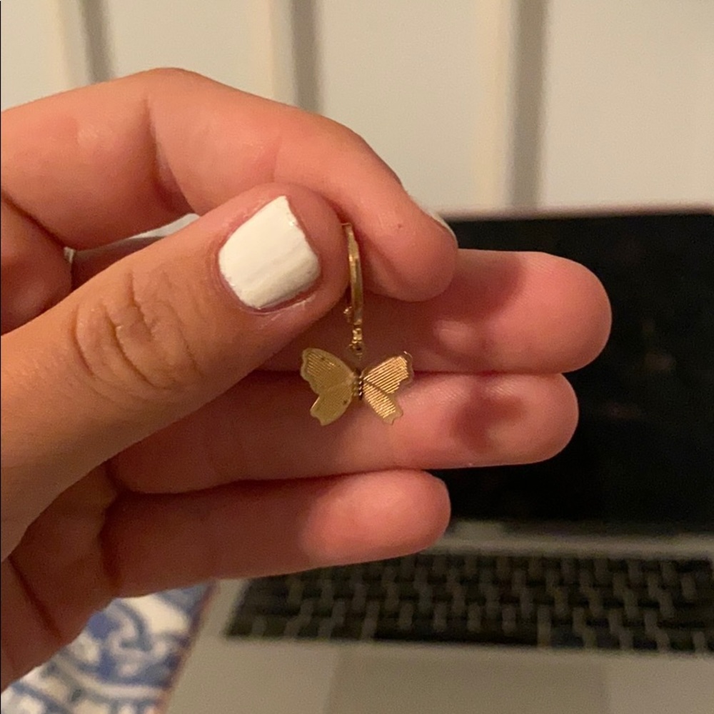 Gold butterfly earrings